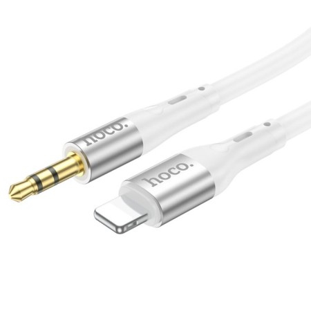 Hoco UPA22, Jack 3.5 mm (M) cable - Lightning, 1 m, silicone, white