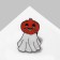 The icon "Ghost" pumpkin, white-orange color in ferrous metal