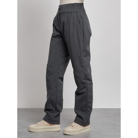 Warmed female trousers, size 50, gray color-10