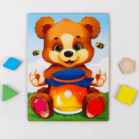 Puzzle "Learning forms and colors along with a teddy bear"-2