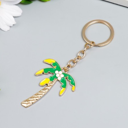 Metal keychain, enamel "Palma with coconuts" 11.4x4.2 cm-2