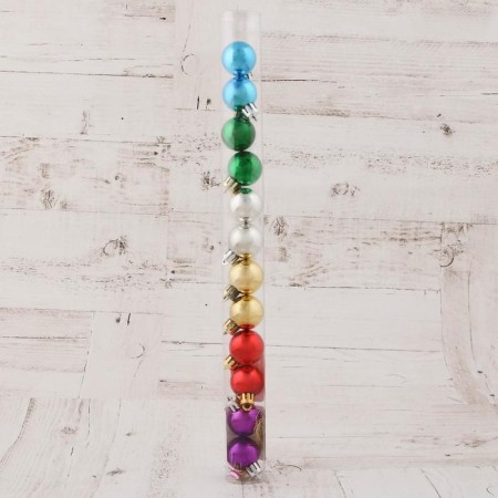 Set of balls plastic D-3 cm, 12 pcs "gloss" rainbow mix-1