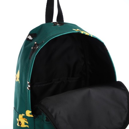 A backpack with a zipper, green color-5