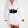 Women's belt, width 12 cm, on lightning, black color