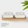 Porcelain set for spices on the Bellatenero bamboo stand, 3 objects: Solonka 60 ml, pistor 60 ml, stand, white color