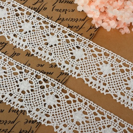 Knitted lace, 60 mm × 15 ± 1 m, fluid-white color-1