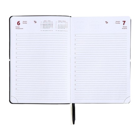 Dated diary 2024 A5 176 sheets, Devente.Saltos, soft cover of artificial leather, lies, cream block 70 g/m2, black-16