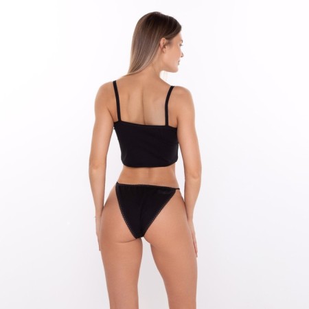 Panties tanga women, black color, size 48-2