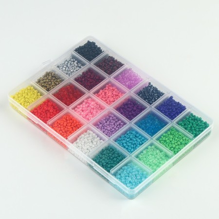 Set for creating jewelry, 24 colors, size 1 piece: 3 mm., Fishing line, scissors, accessories-4