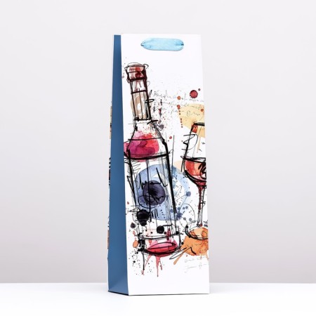 Package for the bottle "pair", white 12 x 36 x 9 cm