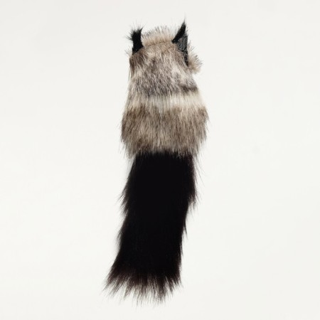 A toy for cats "cat-arc", artificial fur, housing 7 cm, white-brown/black-2