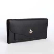 Women's wallet on a magnet, black color