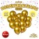 Latex ball 12 "Chrome", metal, set of 100 pcs., Golden color