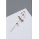 Earring "caffe" pin, rhinestones, white color in gold
