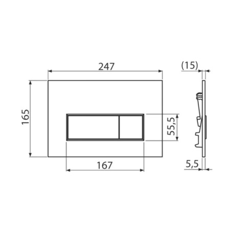 Alcadrain M571 control button, for hidden installation systems, xrom-gambon-1