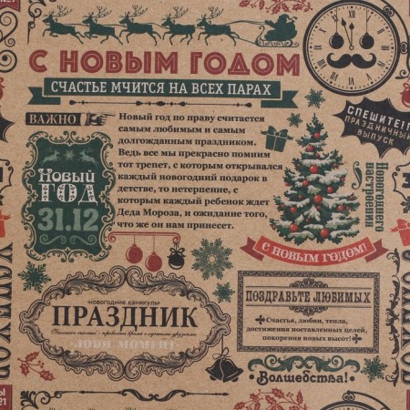 Paper Crafts "New Year's newspaper", 50 x 70 cm, New Year-1