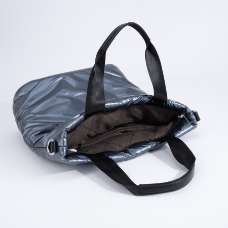 Luggage bag, external pocket, long belt, gray-blue color-6