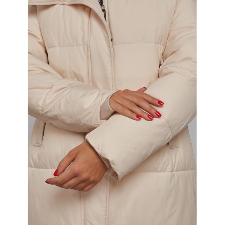 Coat insulated winter female, size 42, beige color-13