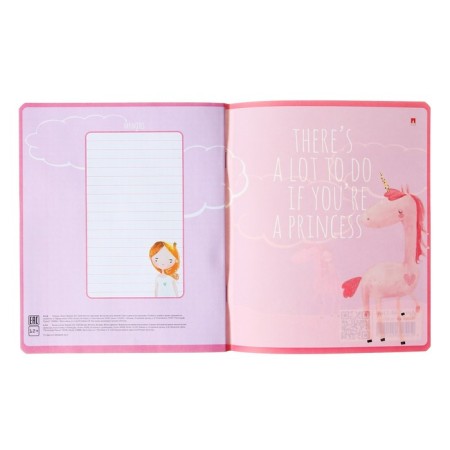 Notebook of 48 sheets in the Young Princess cage, covered cardboard, matte lamination Soft Touch, mix-8