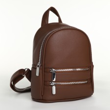 Women's backpack on lightning, brown color