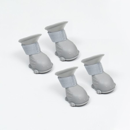 Dog boots, rubber, set 4 pcs, size l, gray-4