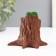 Concrete Kashpo "stump" 7.5x8.5x7 cm dark brown with moss (moss stabilized)