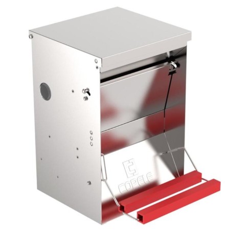 Bunker feeder for poultry 6 kg, pedal, galvanized steel, Safeed