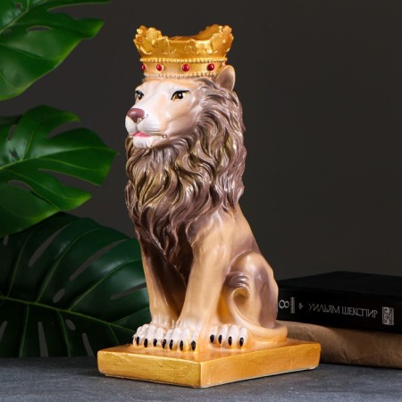 Копилка "Лев с короной" цветной,19х14х35см-4