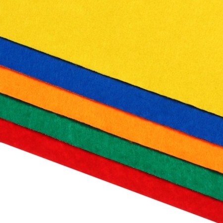 Color felt set, thick-2 mm, A4 format, soft, 5 sheets, 5 colors, bright colors-3