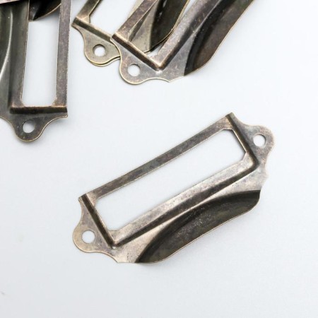 Handle with archival frame Metal bronze 3x7 cm-1