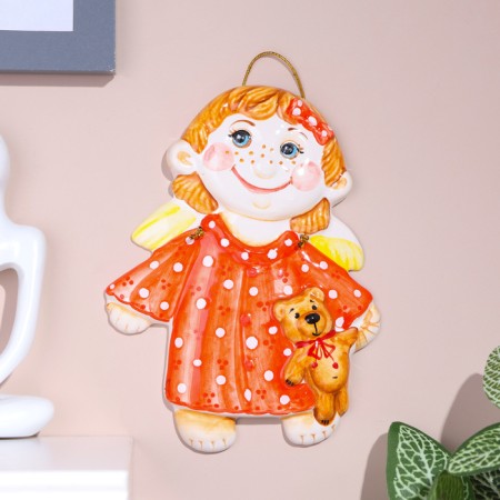 Souvenir "Angel with a bear", 15x11.5 cm, Mayolik-5