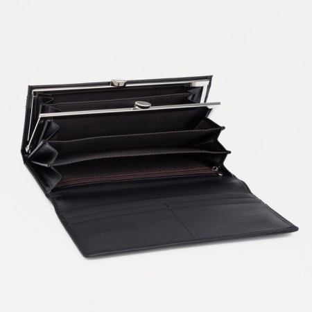 Women's wallet on magnets, black color-2