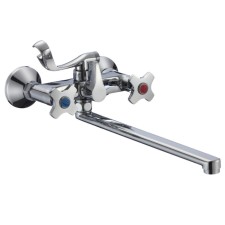 Bath mixer RMS SL115-140E, two-wound, pouring 350 mm, with a shower, chrome
