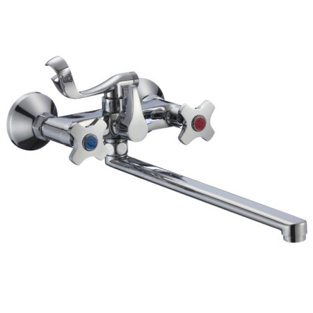 Bath mixer RMS SL115-140E, two-wound, pouring 350 mm, with a shower, chrome