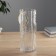 VAZA Glass "Milagros" texture of wood, 25x9.5 cm, transparent