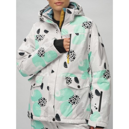 Ski suit female, size 44, gray color-2