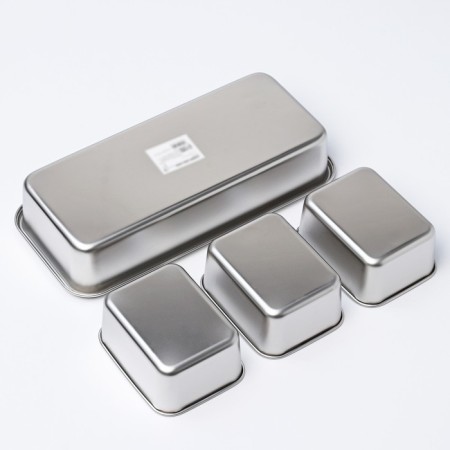 Stainless steel container 3 sections, 33 × 15.5 × 7 with a lid-4