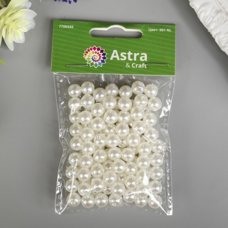 Astra beads 8 mm, set 25 grams, white-3