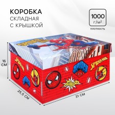 Gift box with a lid, folding, 31x25.5x16 cm, spider-man