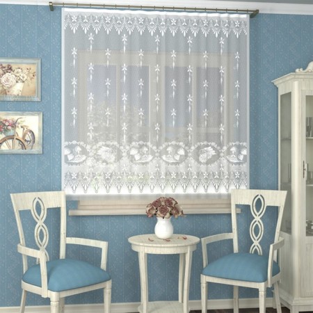 Curtain kitchen, size 165x170cm, white, 100% polyester