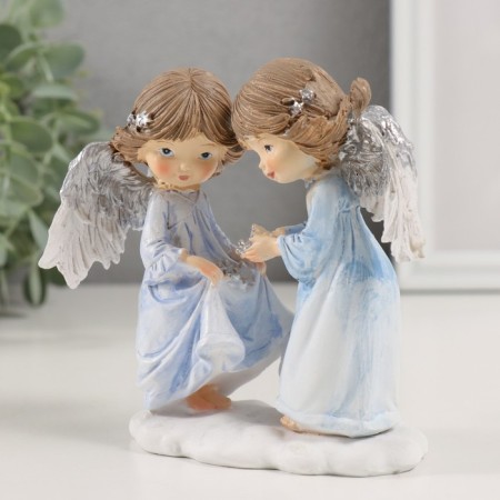 Polystone souvenir "Angels in blue dresses" 12.5x7x12 cm-3