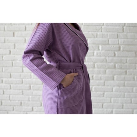 Women's bathrobe, shalka+kant, size 56, lilac color, waffle-1