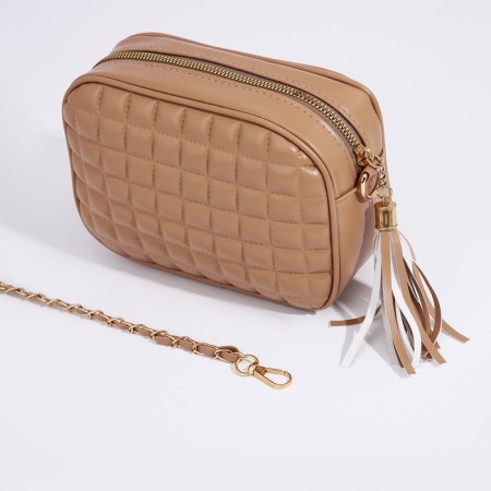Cross-Bodi Bag on a zipper, beige color-4