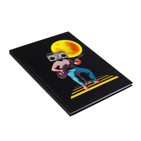 College-wiper in a solid cover 7BC, A4, 120 sheets, space guitarist, cage block, matte lamination, selective varnish-1