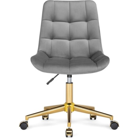 Computer chair Chester Metal/velor, gold/gray 49x60x84 cm-1
