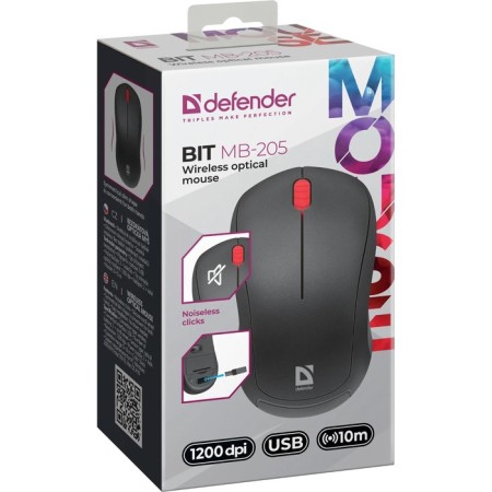 Mouse Defender Bit MB-205, wireless, optical, 1200DPI, black-4