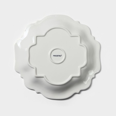 Porcelain dining plate Magistro "suite", D = 25.4 cm, white color-2