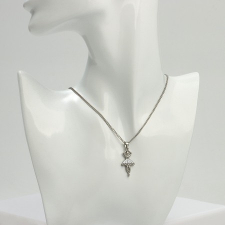 Pendant "Ballerina" in a skirt, white color in silver, 45 cm-2