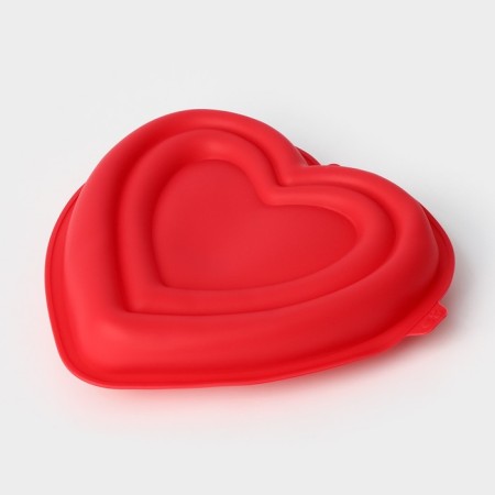Form for mousse desserts and pastries are the “heart”, silicone, 22 × 20 × 7 cm, color mix-7
