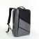 City backpack on a zipper, 4 pockets, USB, black/gray color